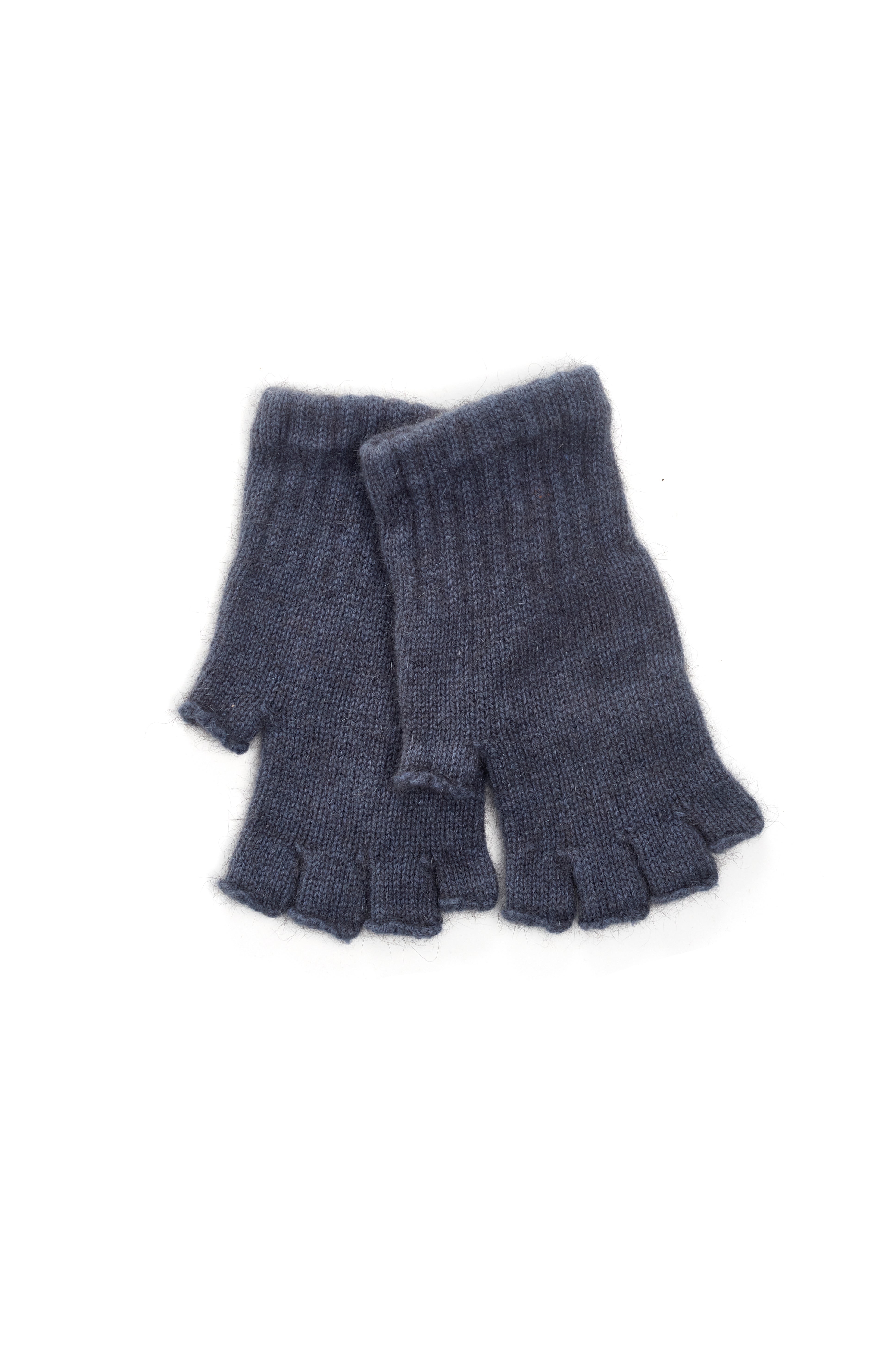 Possum Merino Fingerless Glove - Blue Fjord