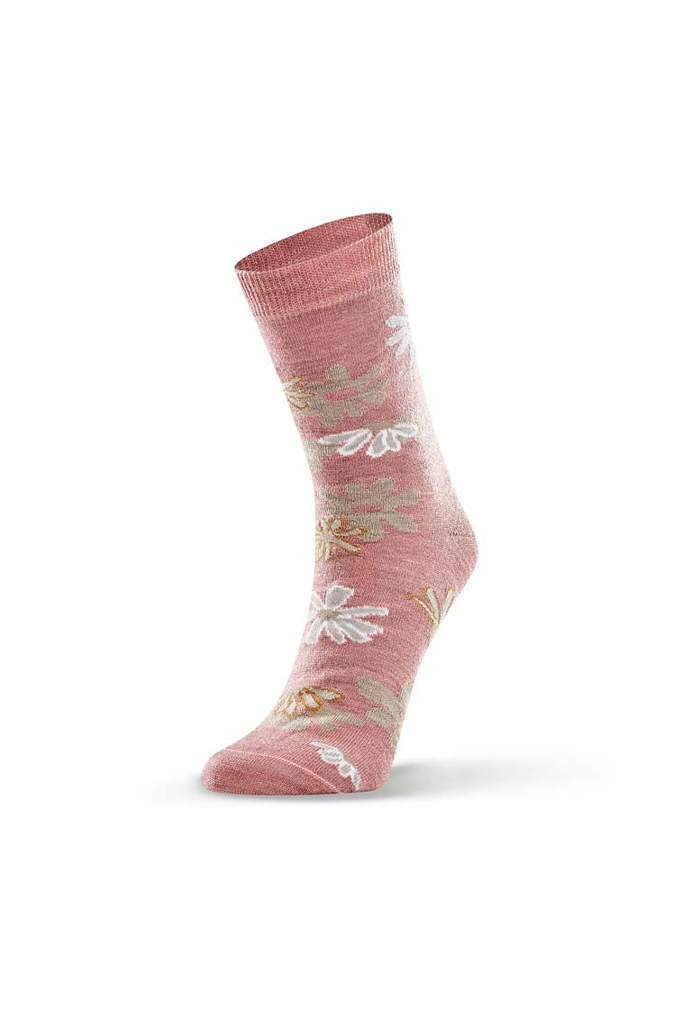 Daisy Bloom Sock - Dusty Pink