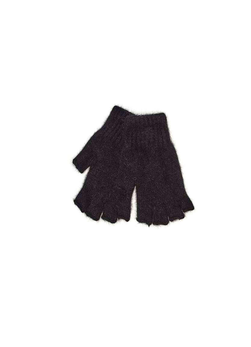 Possum Merino Fingerless Glove - Black