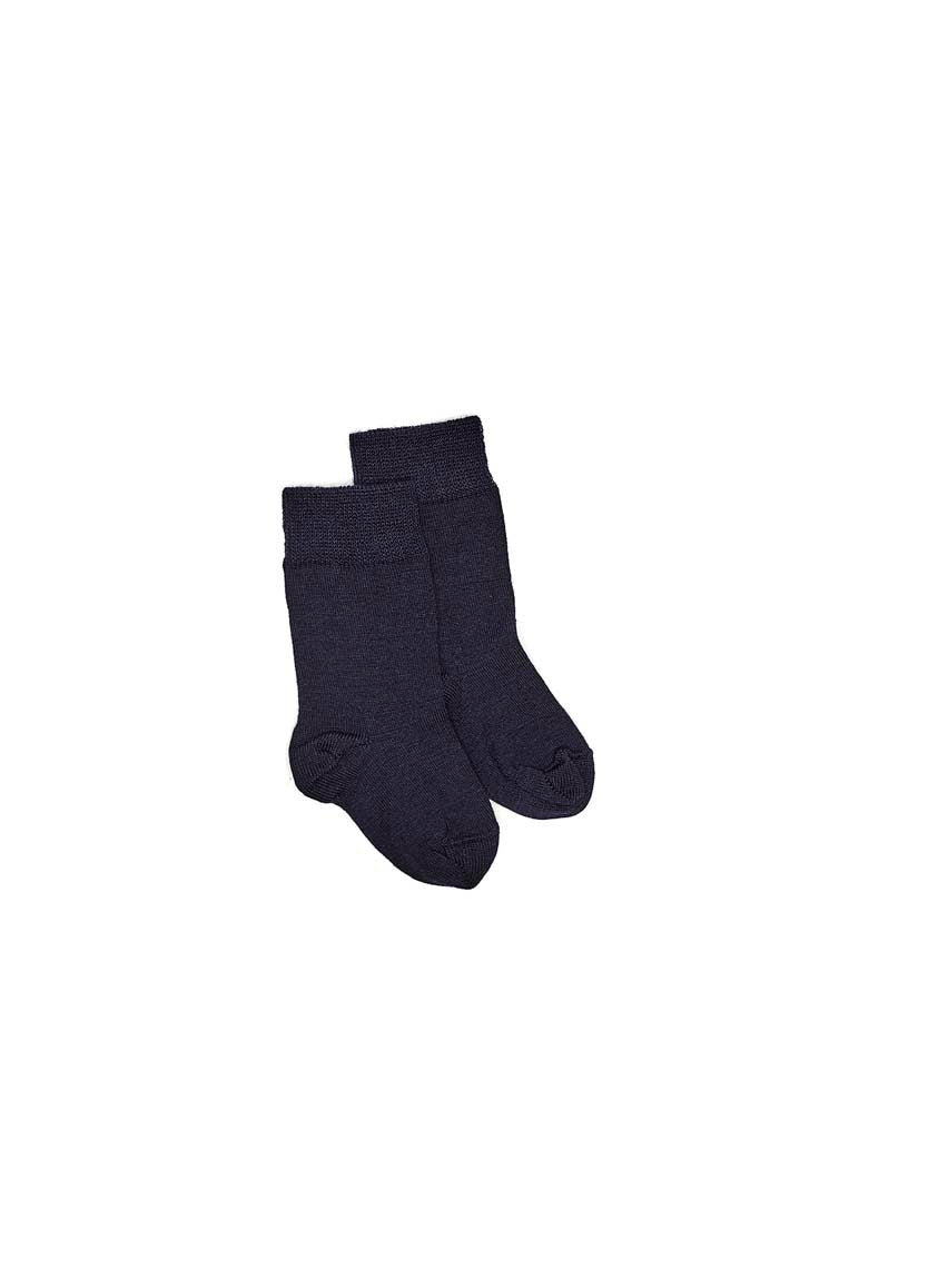 Baby Merino Plain Sock - Navy